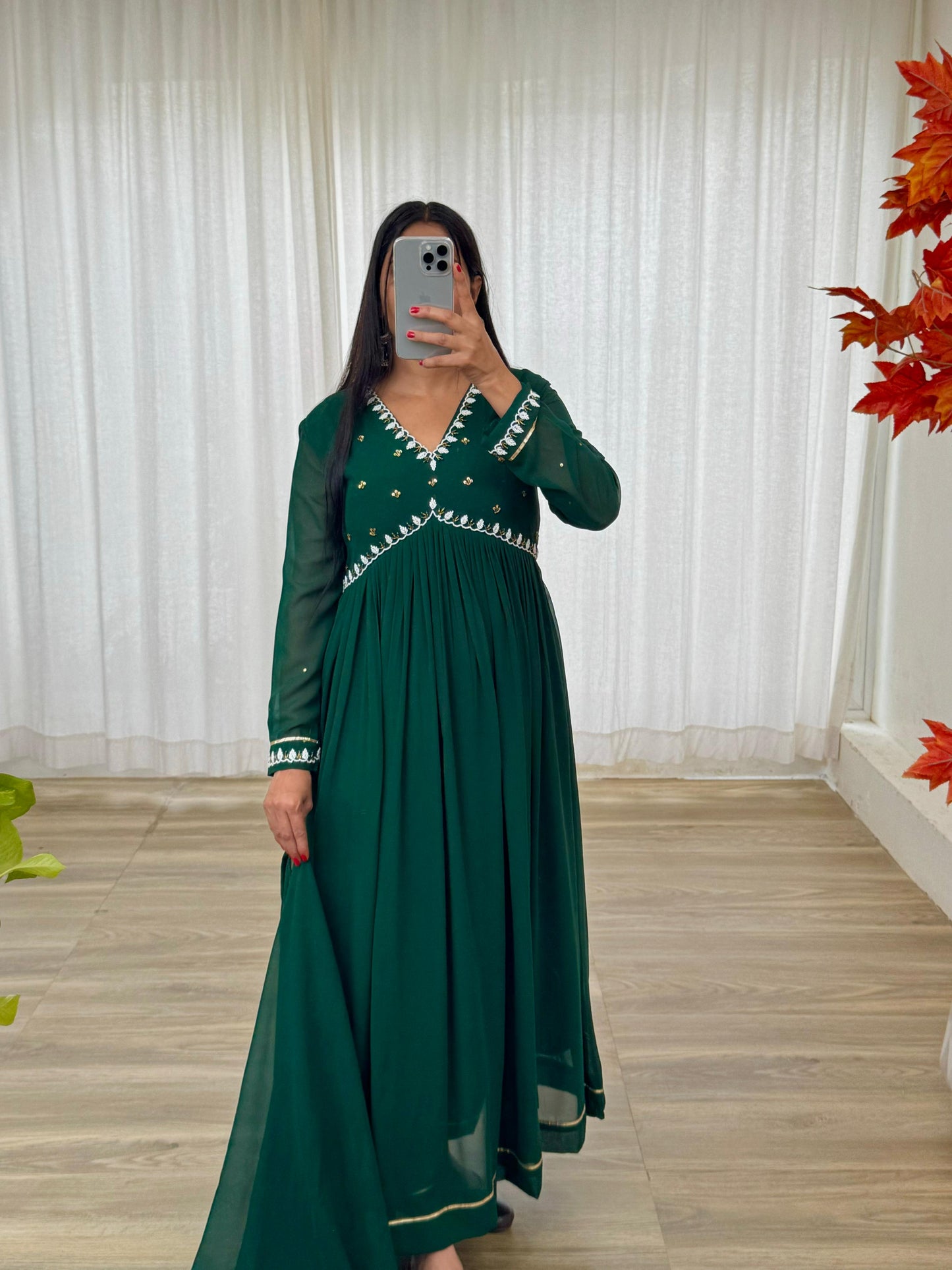 New Party Wear Look Fox Gerorrget Gown With Dupatta , pant ,