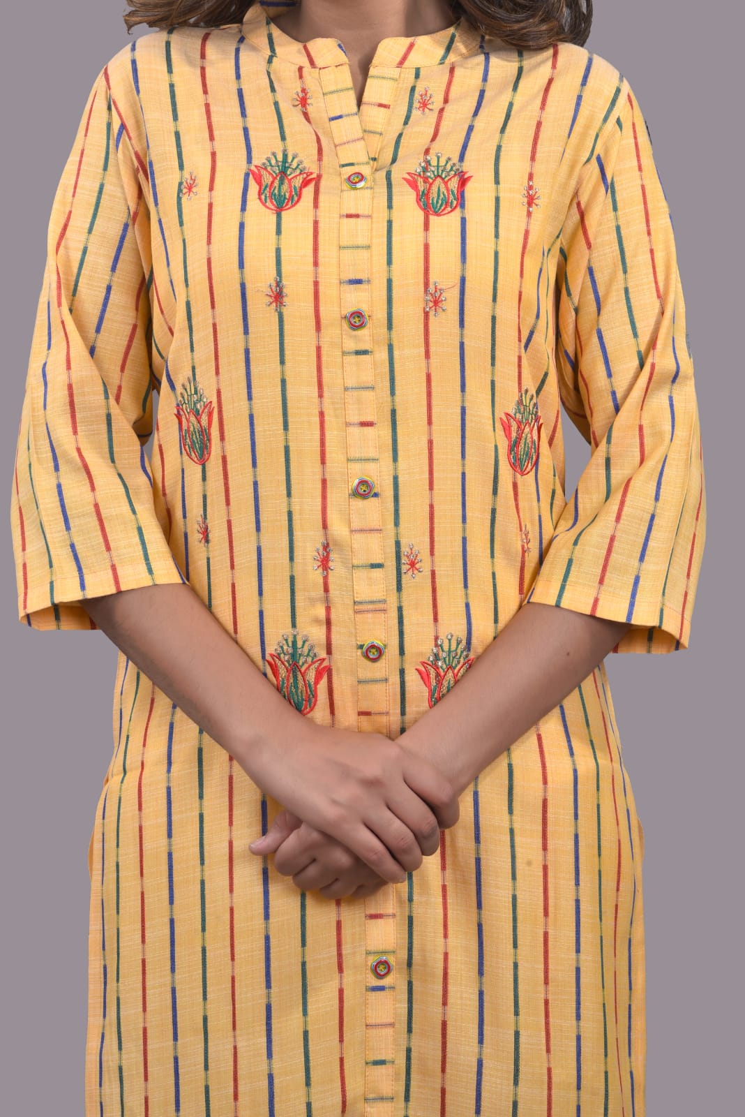 Festival Season Printed Floral Long Embroidered Kurta Designer Kurta