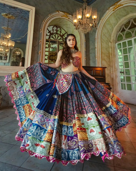 Beautiful Navaratri Special Printed Lehenga Choli Dandiya Night Lehenga Choli For USA Women