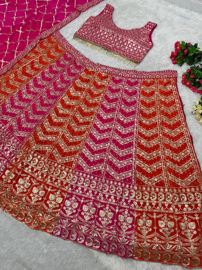 Indian lehengas for women ready to wear|party wedding wear lehenga choli |Lehenga for women| Gift for her| Partywear dress