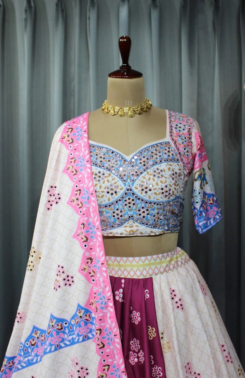 Navratri Speacial Lehenga Choli For Women Indian Traditional Festival Dandiya Dance Lehenga Choli Sangeet Party Wear Gujarati Chaniya Choli