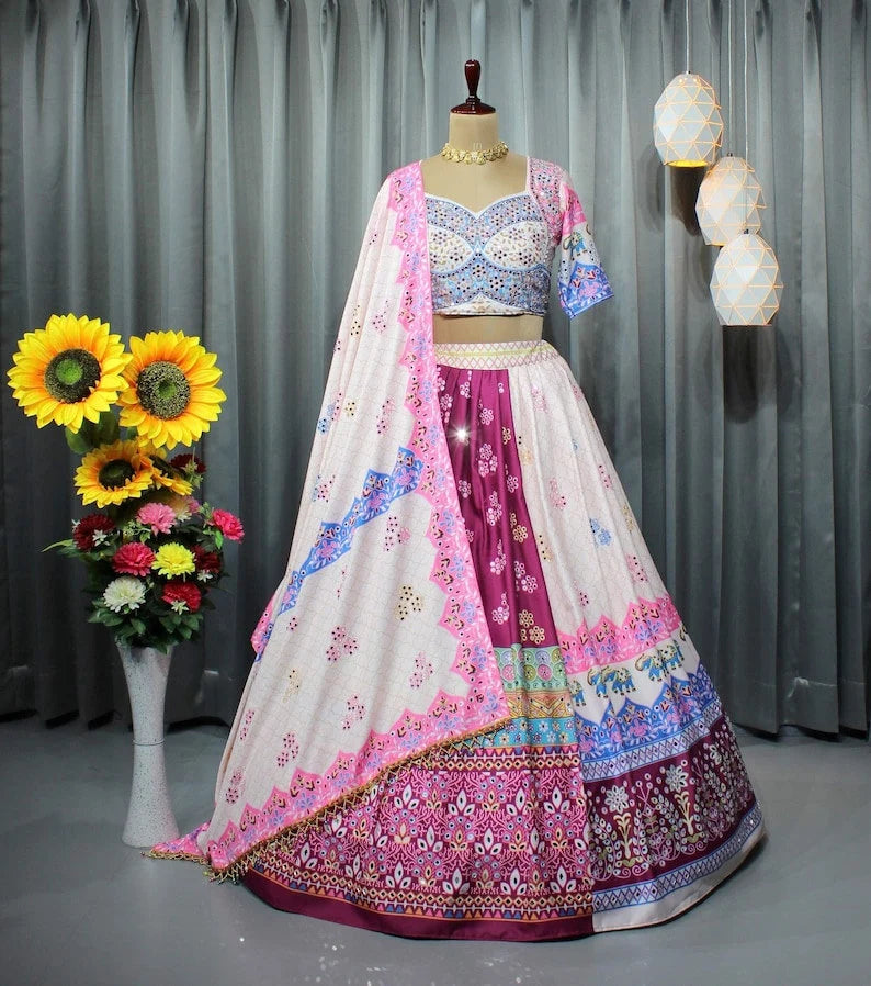 Navratri Speacial Lehenga Choli For Women Indian Traditional Festival Dandiya Dance Lehenga Choli Sangeet Party Wear Gujarati Chaniya Choli