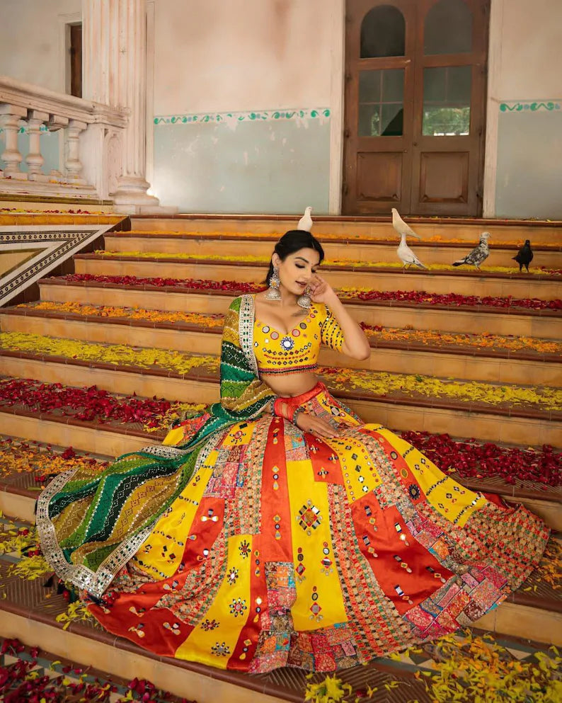 Navratri special Garba lehenga women, Navratri Dress, Navratri Lehenga, Navratri Ghagra Choli,navratri chaniya choli, Garba Lehenga