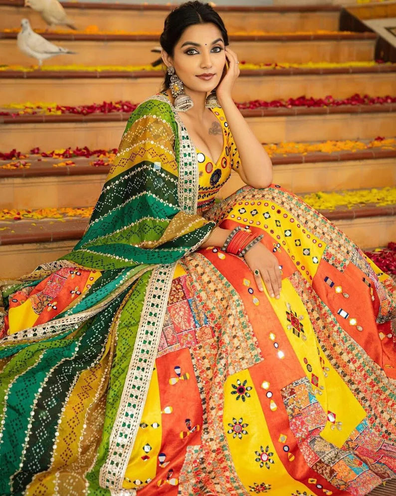 Navratri special Garba lehenga women, Navratri Dress, Navratri Lehenga, Navratri Ghagra Choli,navratri chaniya choli, Garba Lehenga