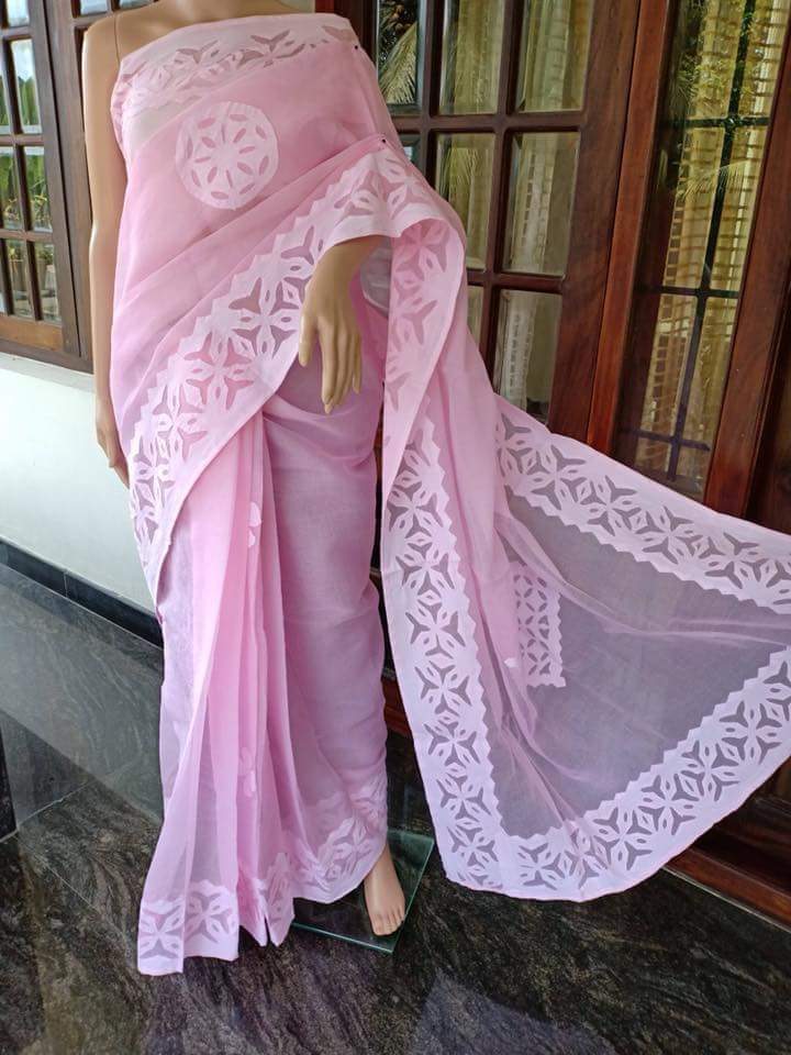 Applique Saree/ Indian Saree/Cotton Saree