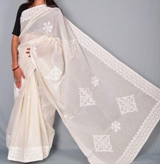 Applique Saree/ Indian Saree/Cotton Saree