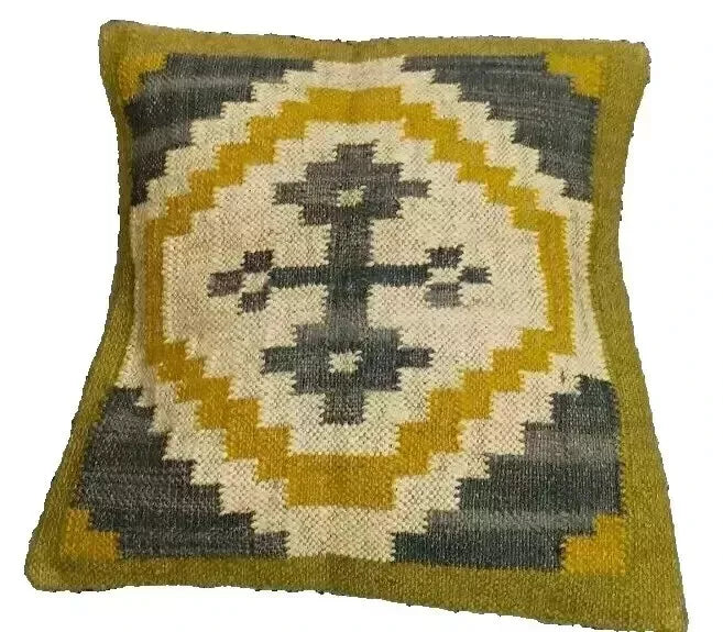 Boho Kilim Pillow Cover, Turkish Rug Throw Pillow, Bohemian Cushion Cover, Moroccan Ethnic Pillow, Cozy Chenille Pillow Cover,Any Size Color