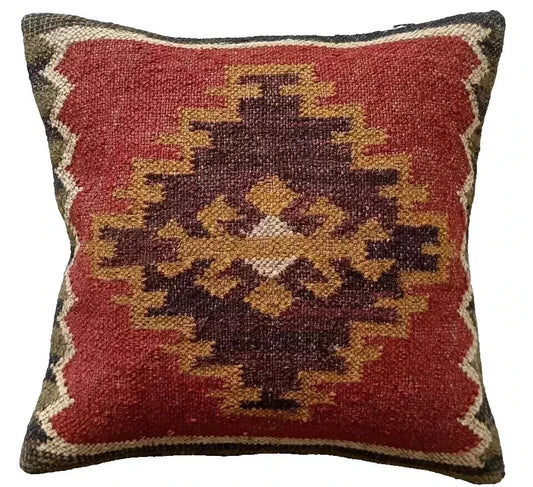 Boho Kilim Pillow Cover, Turkish Rug Throw Pillow, Bohemian Cushion Cover, Moroccan Ethnic Pillow, Cozy Chenille Pillow Cover,Any Size Color