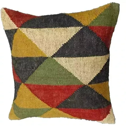 Heavy Handmade 18x18" Jute Kilim Cushion Cover Indian Vintage Pillow 18x18