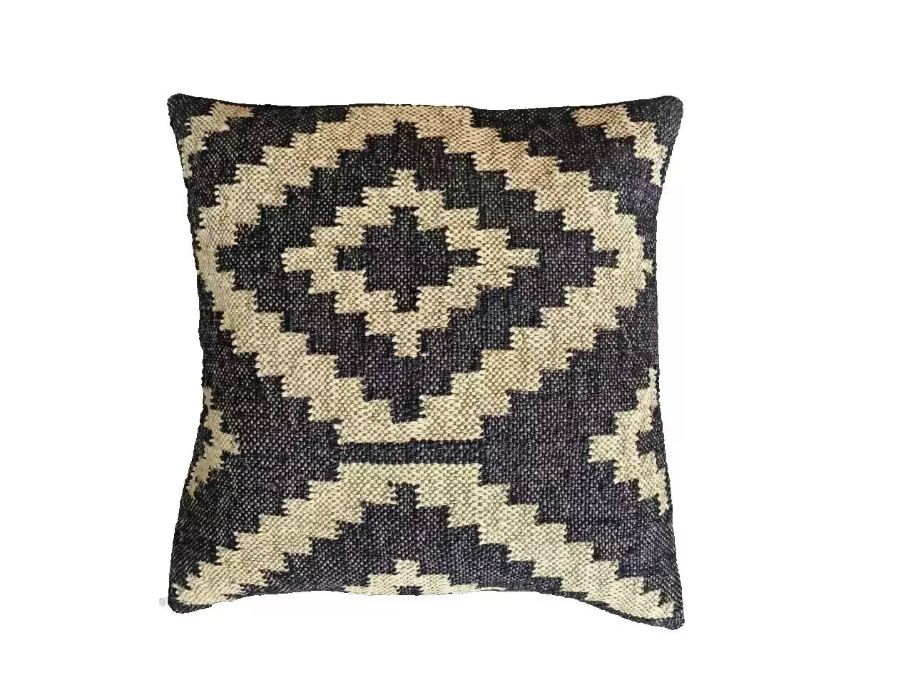 Heavy Handmade 18x18" Jute Kilim Cushion Cover Indian Vintage Pillow 18x18