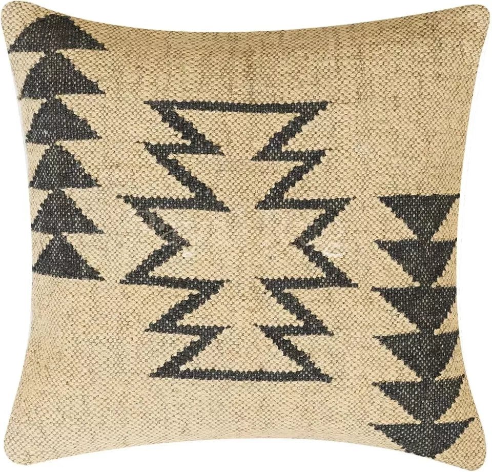 Set of 4 Traditional Pattern Pillow Cover, Rug Design Pillow Cases, kilim jute  Pattern Throw Pillow Topper, Southwestern Pillow Sham, Home Decor