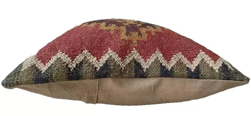 Boho Kilim Pillow Cover, Turkish Rug Throw Pillow, Bohemian Cushion Cover, Moroccan Ethnic Pillow, Cozy Chenille Pillow Cover,Any Size Color