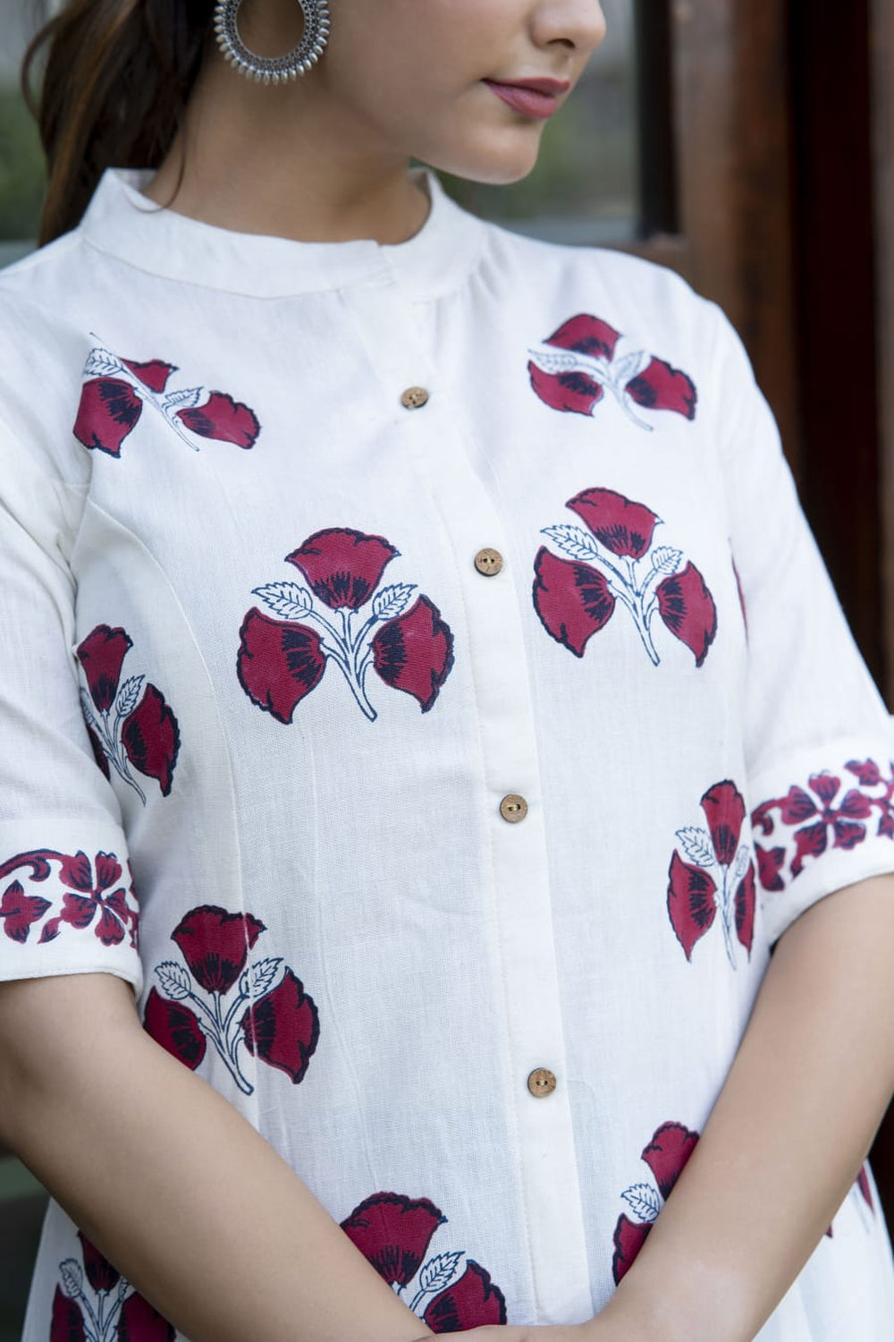 White Hand Block Kurti