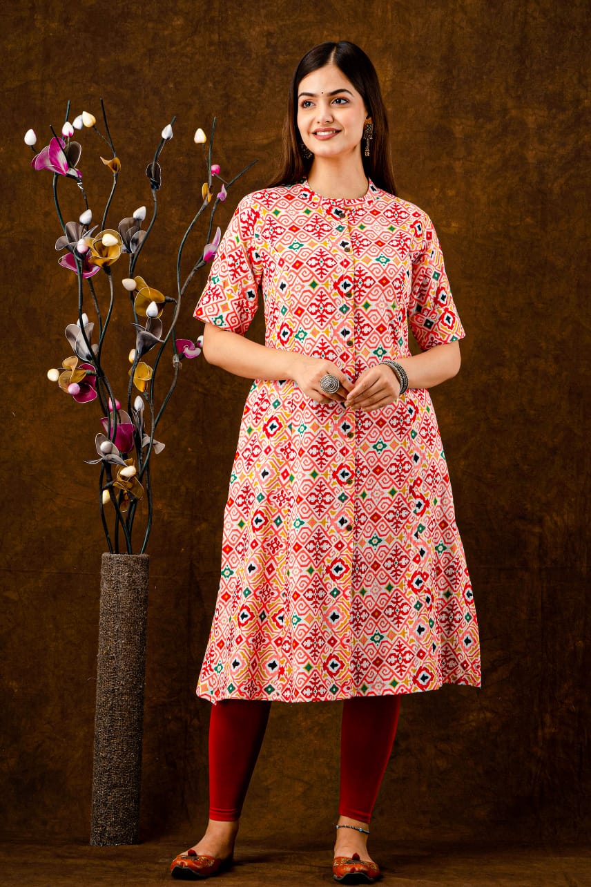 Printed Cotton Kurti , Jaipuri Style Kurti With Set for women, Gift For Her, Indian dress