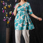 Women Printed Anghrkha Top With Pant, Indo Western Ethnic Set for women, designer Peplum Cotton Party Wear Suit for her