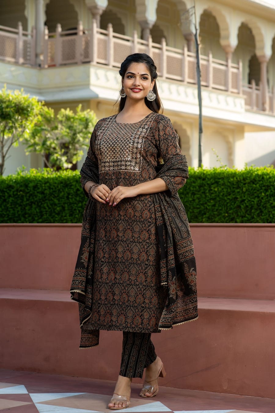 Indian Traditional Long Flared Designer Party Wear Kurti Palazzo Kurta Dress  New | eBay