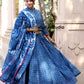 blue Lehenga choli Floral bagru Printed Bollywood Designer Celebrity lehengas Indian Wedding Bridal lengha Choli, Stylish Party wear Ghagra