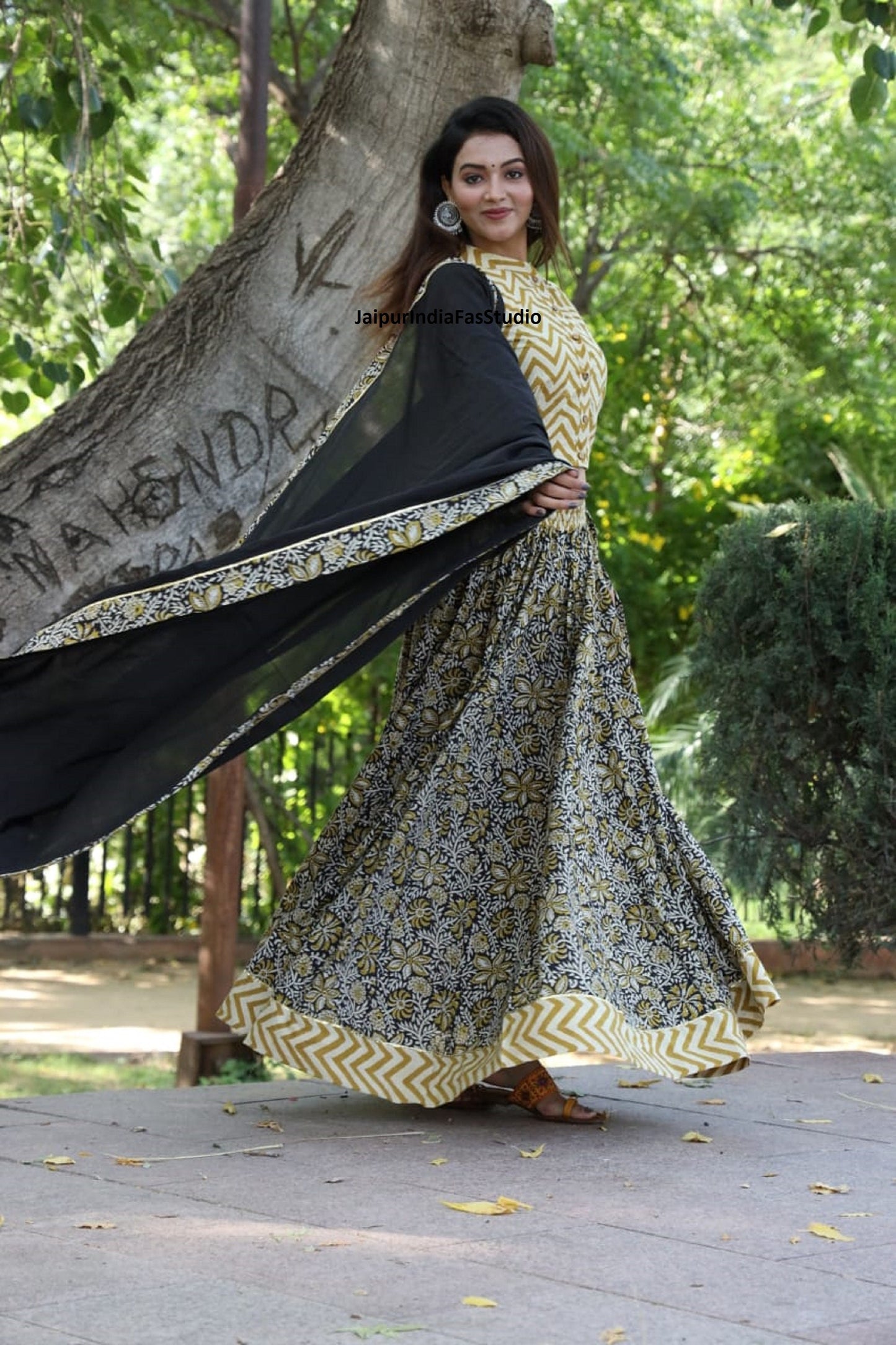 Rajasthnai Bagru Original Handblock Print Pure Cotton Designer Crop Top Stitched Lehenga With Mulmul Dupatta