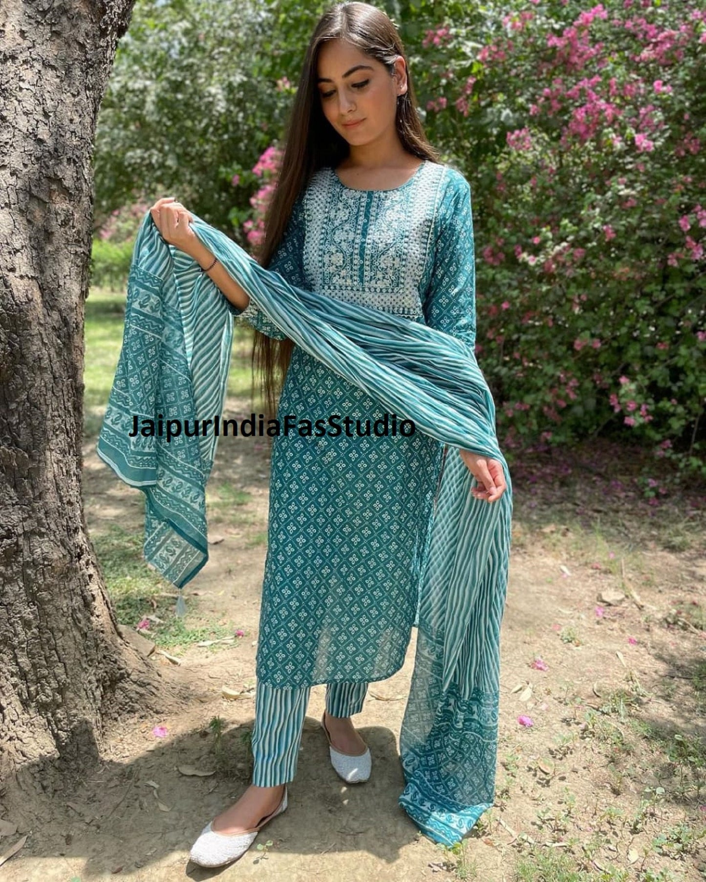 Indian Women Designer Palazzo Kurta Set For Eid Premium Cotton straight Kurta With Pant Readymade Salwar Kameez With Dupatta Set