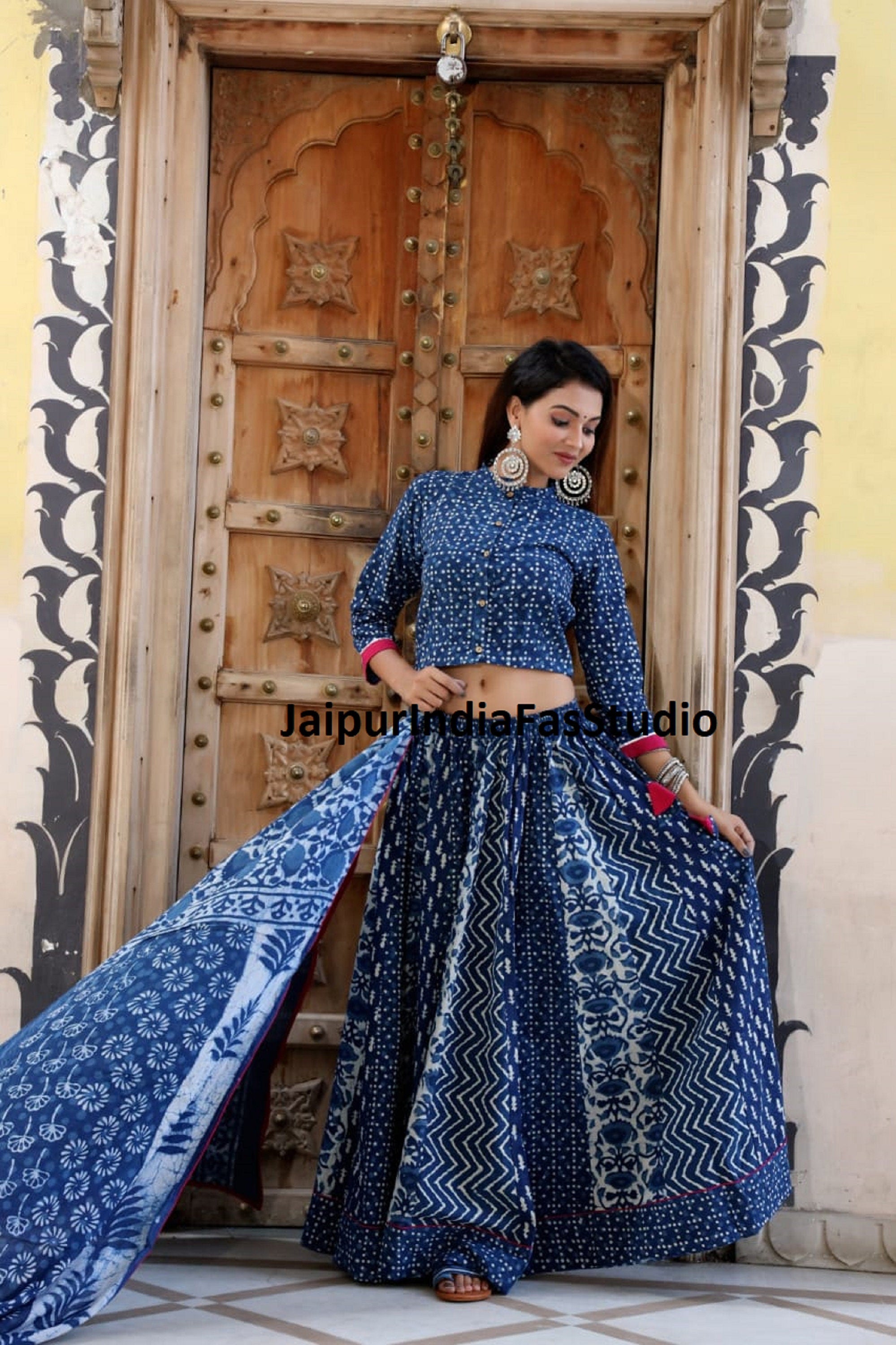 Blue chaniya clearance choli for navratri