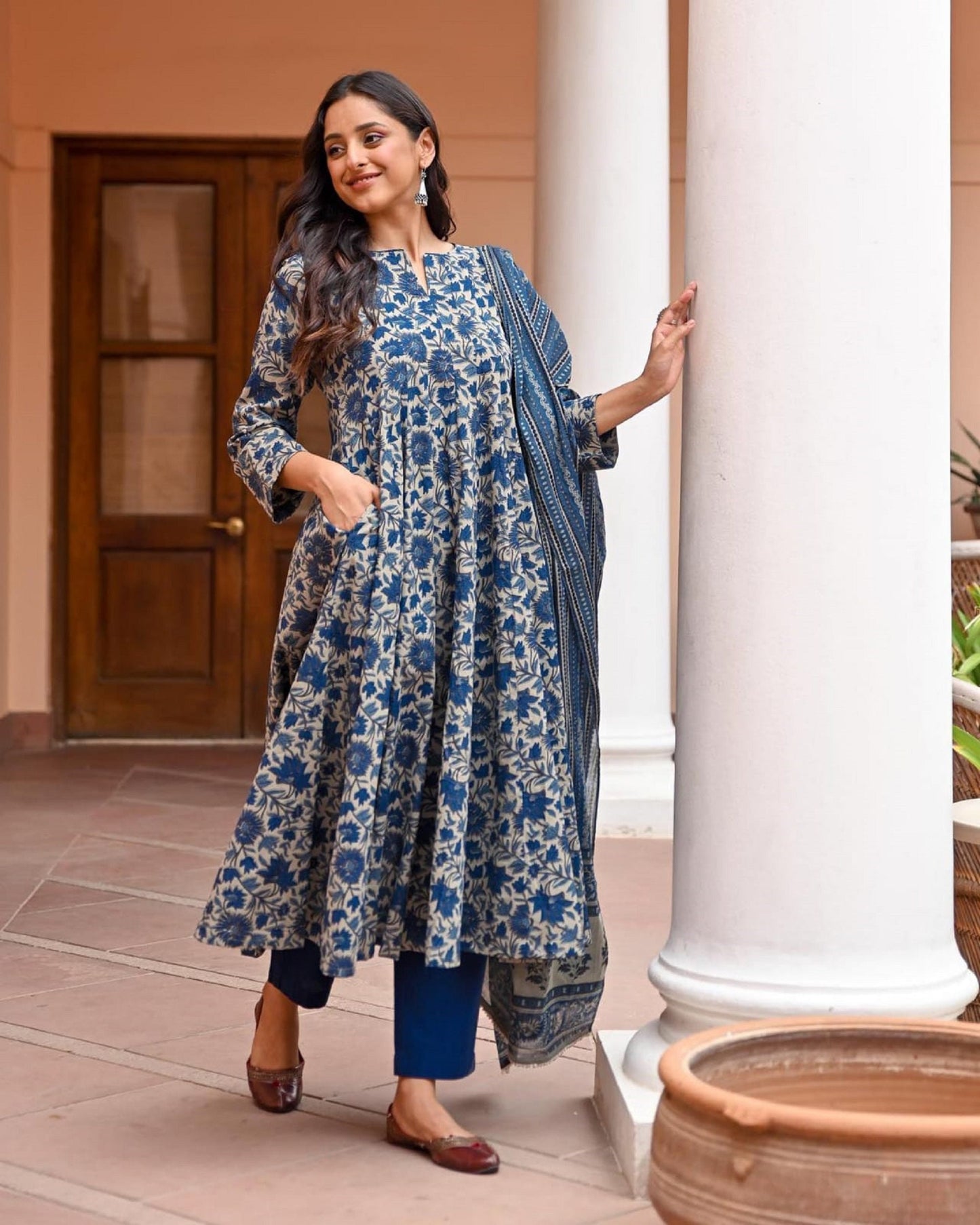 Traditional Heavy rayon full fair Kurti with Beautiful print And dupatta set for women and girls,Anarkali Kurti, dress, gift for her