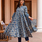 Traditional Heavy rayon full fair Kurti with Beautiful print And dupatta set for women and girls,Anarkali Kurti, dress, gift for her
