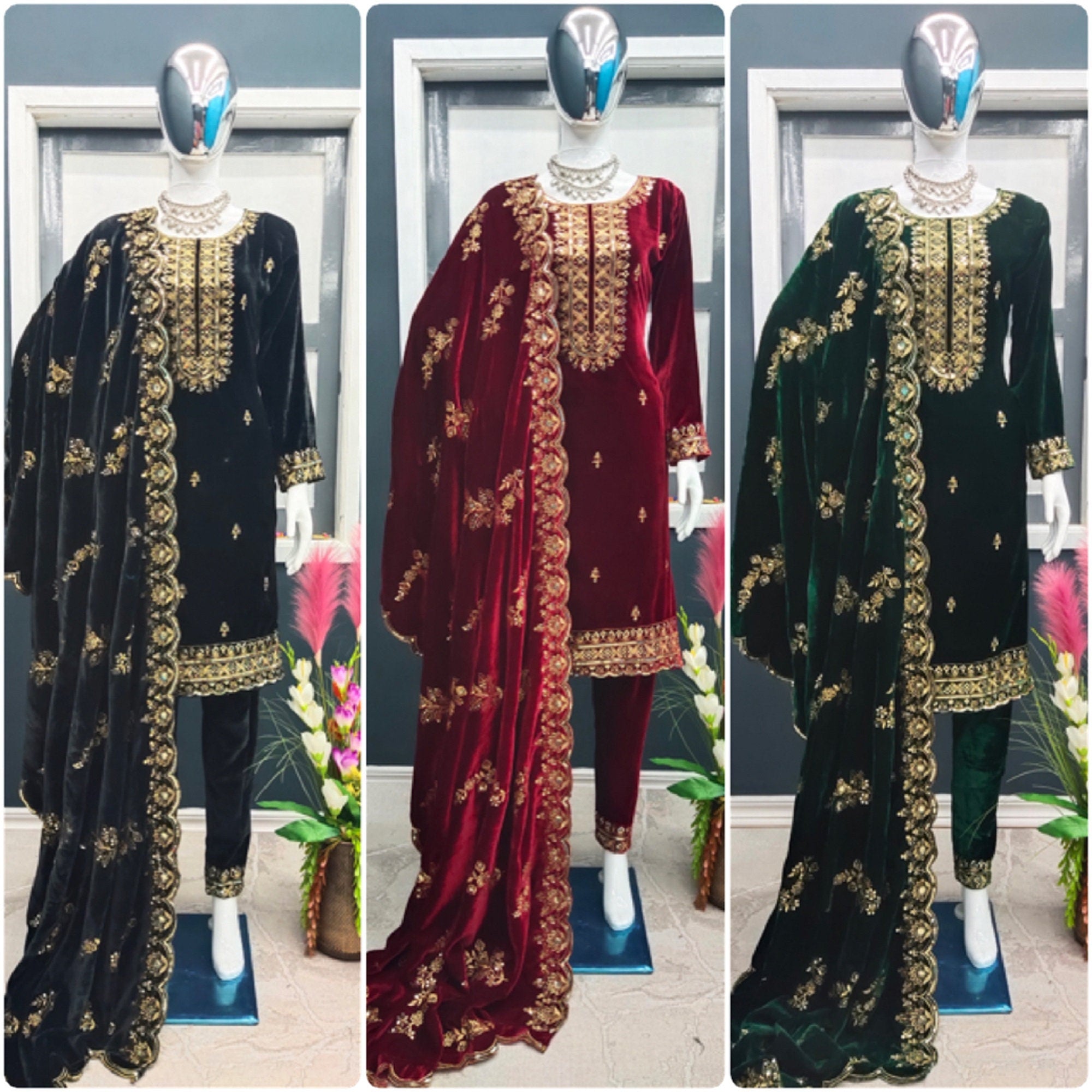 Velvet Indian Suits - Free Shipping on Designer Velvet Indian Clothes  Online in USA | Page 2