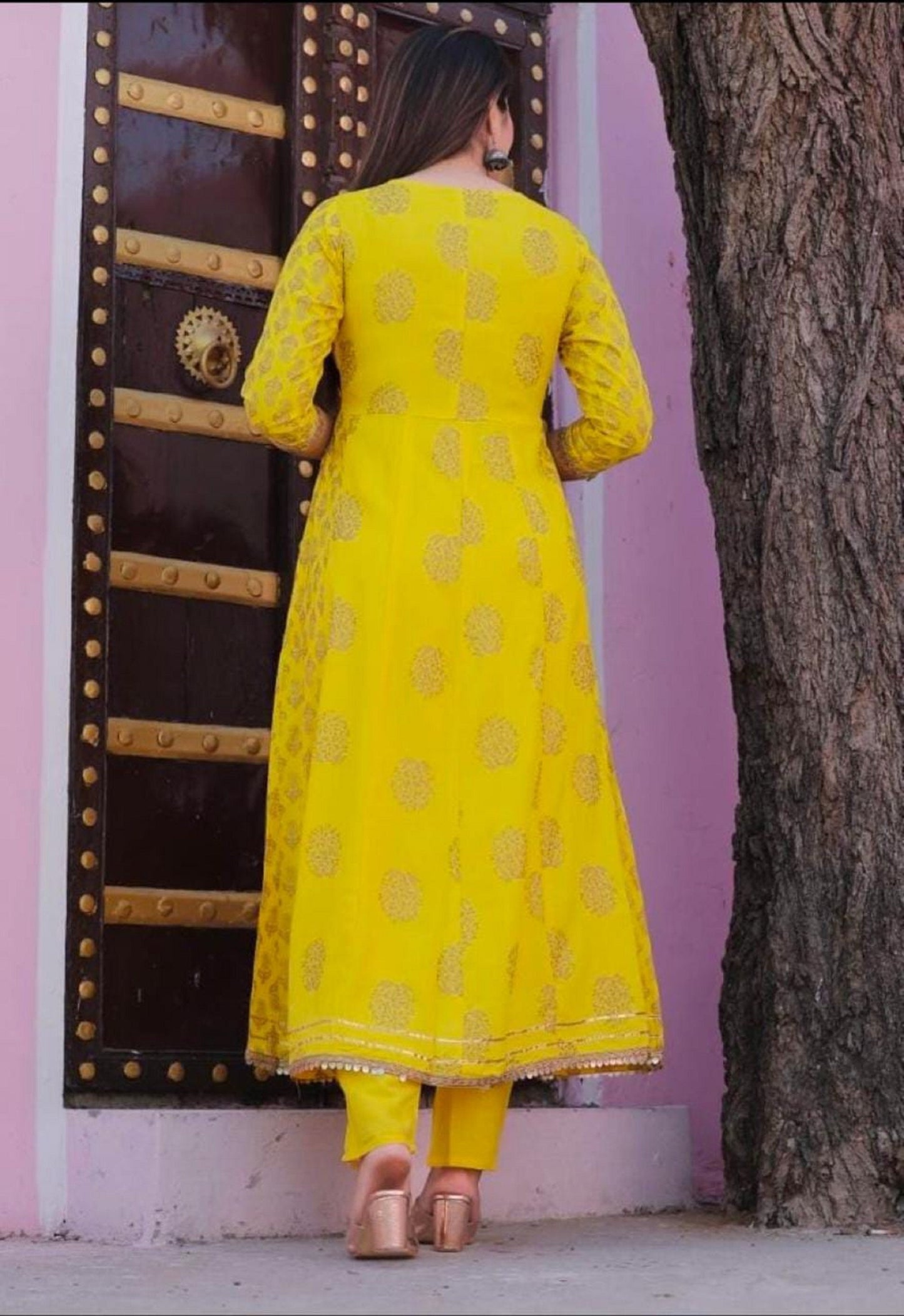 Women Indian Partywear Designer Bollywood Style yellow Color Kurti Pant With Dupatta Readymade Salwar Kameez