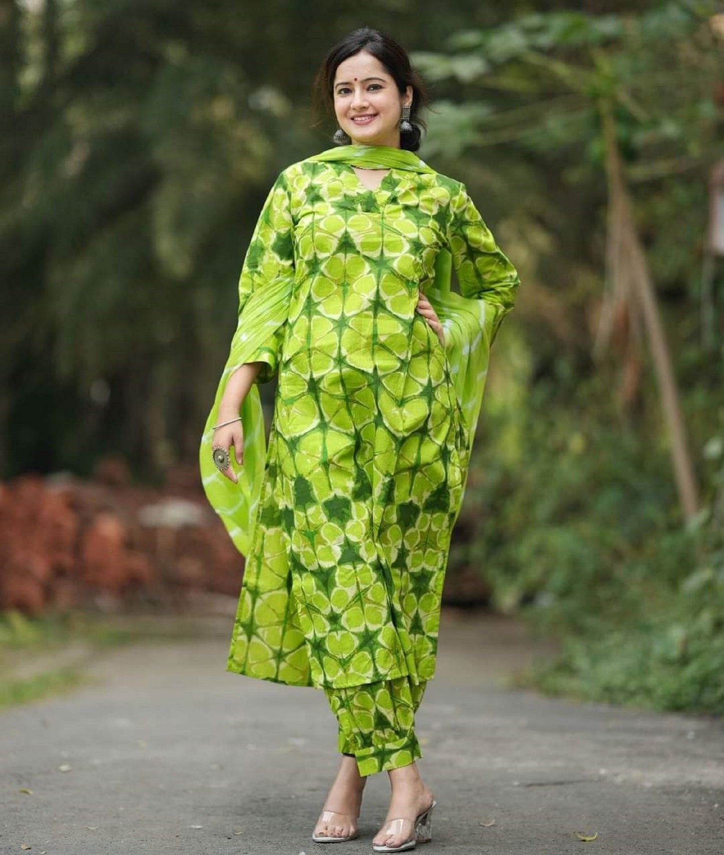 Handwork Embroidery And Printed Floral Art Green Kurti Pant Set for Women and Girls, Embroidery Kurti, Designer Kurti, Afghani Suit Set