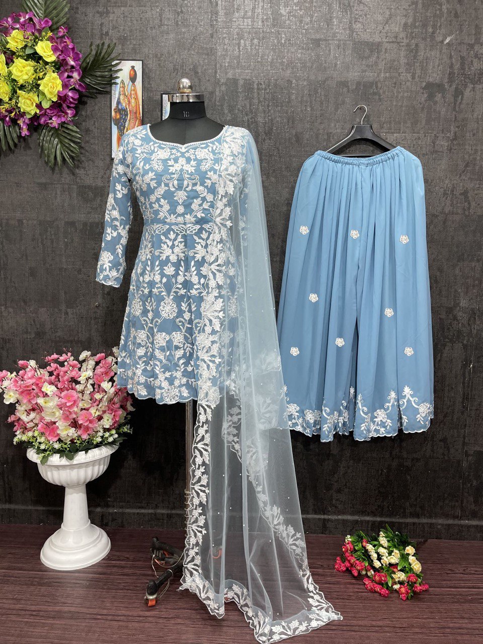 Pakistani Dresses India | *Pakistani Replica Georgette Embroidered Dress*  *Top:* Georgette *Bottom/Inner:* Santoon *Dupatta:* Nazmeen Embroidered  *Work:* Heavy Emb... | Instagram