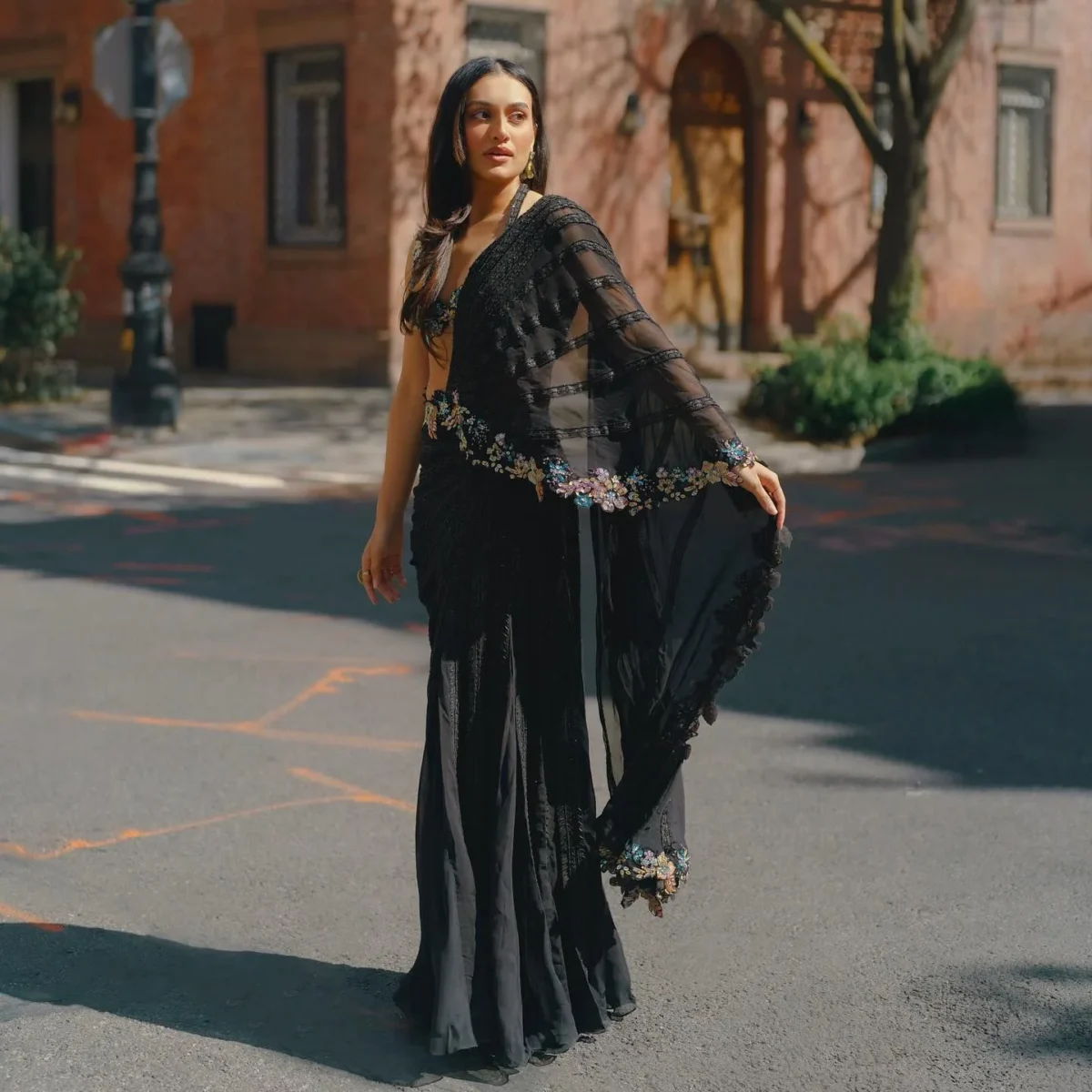 ready to wear one minute saree black saree zip saree wedding saree partywear saree bollywood saree embroidery saree