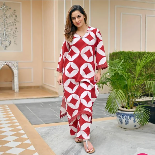 cotton floral printed kurti with pant set for women and girls, kurti pant set, daily wear kurti, party wear kurti , co-ord dress